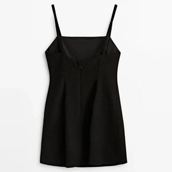 Massimo Dutti Womens Mini Dress Small Black Beaded Semi Prom 9210/954 NWT - Picture 2 of 16